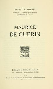 Cover of: Maurice de Guérin.