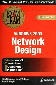 Cover of: MCSE Windows 2000 network design by Kim Simmons