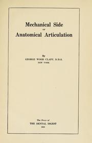 Cover of: Mechanical side of anatomical articulation.