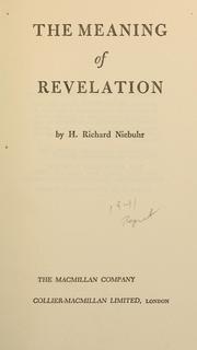 Cover of: The meaning of revelation