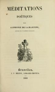 Cover of: Méditations poétiques by Alphonse de Lamartine