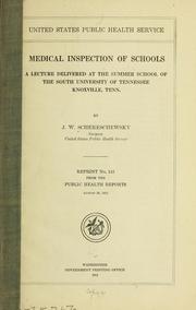 Cover of: Medical inspection of schools