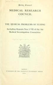 Cover of: medical problems of flying, including reports nos. 1-7 of the Air medical investigation committee.