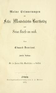 Cover of: Meine erinnerungen an Felix Mendelssohn-Bartholdy und seine briefe an mich.
