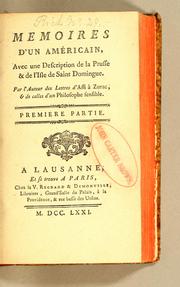 Cover of: Memoires d'un Américain: avec une description de la Prusse et de l'isle de Saint Dominique