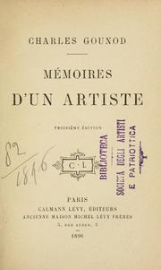 Cover of: Mémoires d'un artiste by Charles Gounod