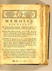 Cover of: Memoire signifie au proces pendant pardevant messieurs les officiers du siege royal du Port au Prince, en l'isle de S. Domingue. by Me. de Saintard