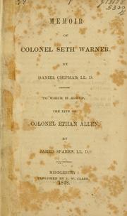 Cover of: Memoir of Colonel Seth Warner