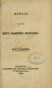 Cover of: Memoir of the Rev. Samuel Hidden.