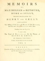 Cover of: Memoirs of Maximilian de Bethune | Sully, Maximilien de BГ©thune duc de