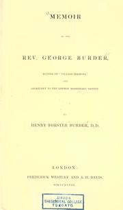 Cover of: Memoir of the Rev. George Burder