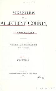 Memoirs of Allegheny County, Pennsylvania