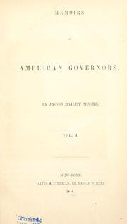 Cover of: Memoirs of American governors.
