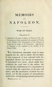 Cover of: Memoirs of the history of France during the reign of Napoleon