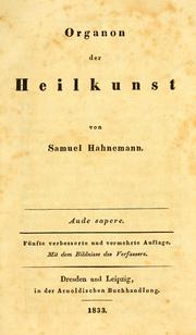 Cover of: Organon der Heilkunst by Samuel Hahnemann