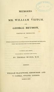 Cover of: Memoirs of Mr. William Veitch, and George Brysson by Veitch, William