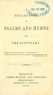 Cover of: A Collection of Psalms and hymns for the sanctuary