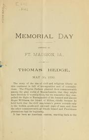 Cover of: Memorial day. | Thomas Hedge