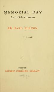 Cover of: Memorial day by Richard Burton