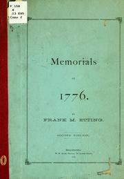 Cover of: Memorials of 1776