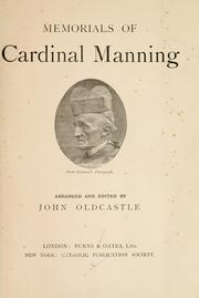 Cover of: Memorials of Cardinal Manning. by Wilfrid Meynell