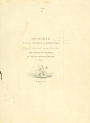 Cover of: Memorie sulla storia e notomia degli animali senza vertebre del regno di Napoli.