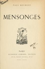 Cover of: Mensonges.