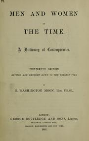 Cover of: Men and women of the time by George Washington Moon