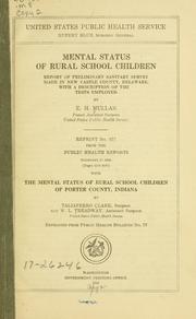 Cover of: Mental status of rural school children