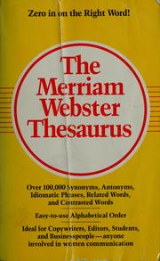 Cover of: The Merriam-Webster thesaurus.