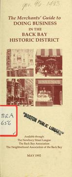 Cover of: merchants' guide to doing business in the Back Bay historic district.