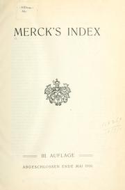 Cover of: Merck's index.