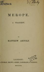 Cover of: Merope by Matthew Arnold