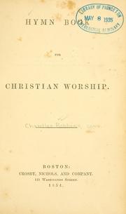 Cover of: Hymn book for Christian worship