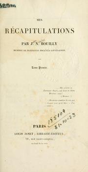 Cover of: Mes recapitulations. by Jean Nicolas Bouilly