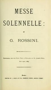 Cover of: Messe solennelle