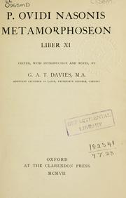 Cover of: Metamorphoseon liber XI by Ovid