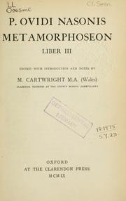 Cover of: Metamorphoseon liber III by Ovid, Ovid