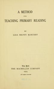 Cover of: method for teaching primary reading