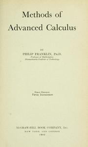 Cover of: Methods of advanced calculus by Philip Franklin