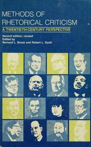 Cover of: Methods of rhetorical criticism: a twentieth-century perspective.