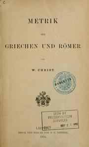 Cover of: Metrik der Griechen und Römer