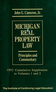 Cover of: Michigan real property law by John G. Cameron