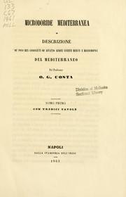 Cover of: Microdoride mediterranea by Oronzio Gabriele Costa