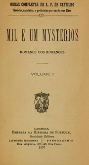 Cover of: Mil e um mysterios by Antonio Feliciano de Castilho