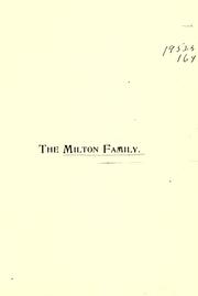 Cover of: Milton family. by 