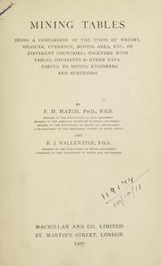 Cover of: Mining tables by F. H. Hatch