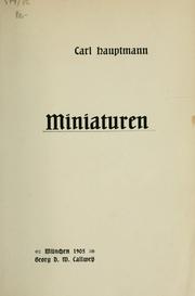 Cover of: Miniaturen