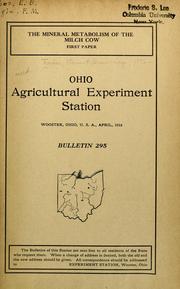 Cover of: The Mineral Metabolism of the Milch Cow by Ernest Browning Forbes, Ernest Browning Forbes