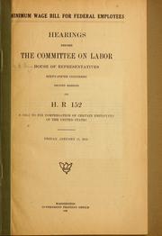 Cover of: Minimum wage bill for federal employees